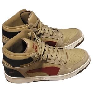 PUMA Rebound Layup Lace Up Mens Beige/Red Sneakers Casual Shoes Size 12 NWOB